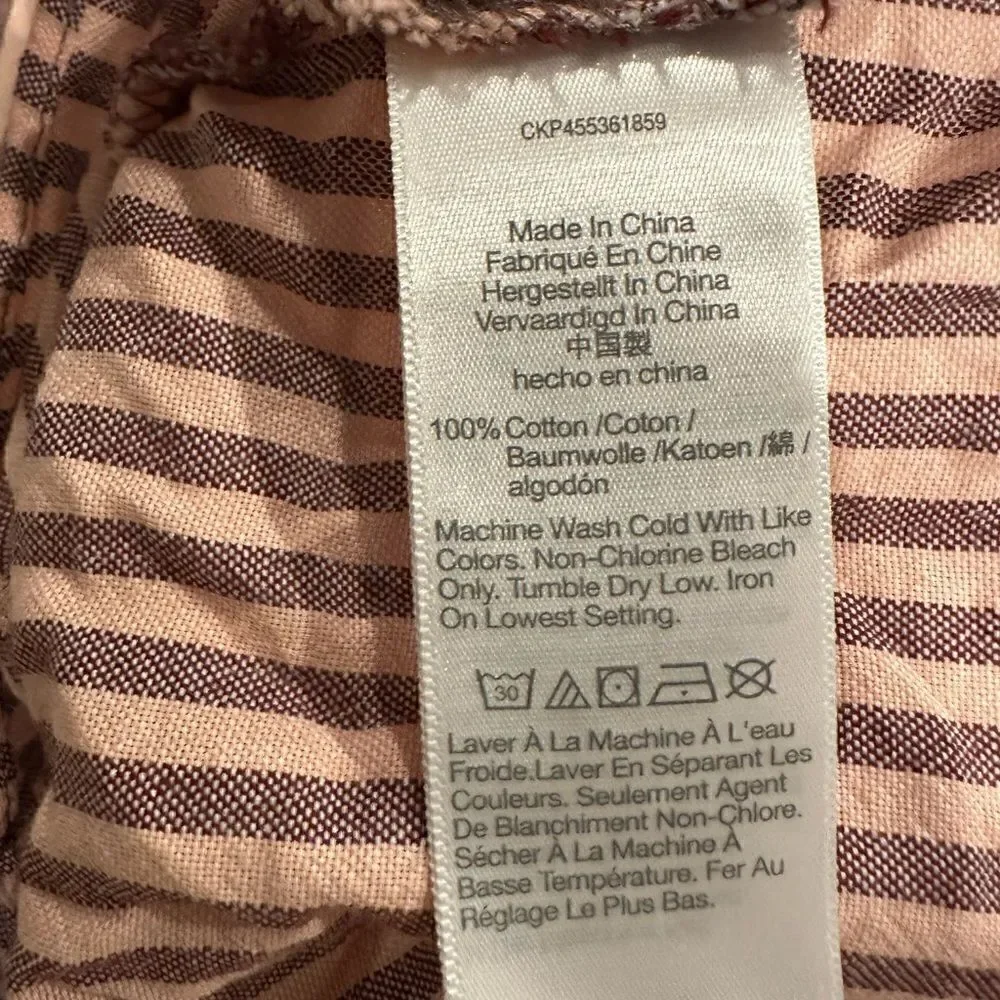 Madewell puff sleeve peplum wrap top stripe sweet tulip
